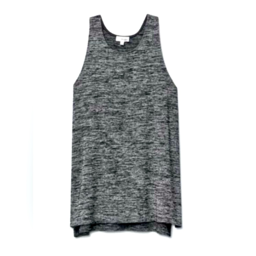 ARITZIA WILFRED FREE Ornella Jersey Knit Tank Side Slits Heathered Grey Size S